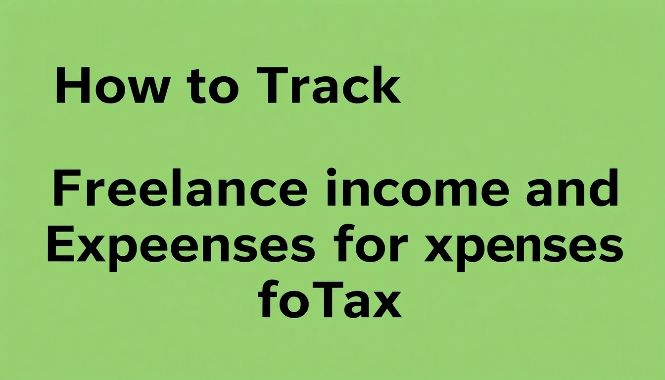 How to Track Freelance Income and Expenses for Taxes