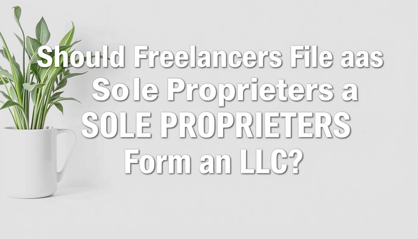 Should Freelancers File as Sole Proprietors or Form an LLC? Should Freelancers File as Sole Proprietors or Form an LLC?